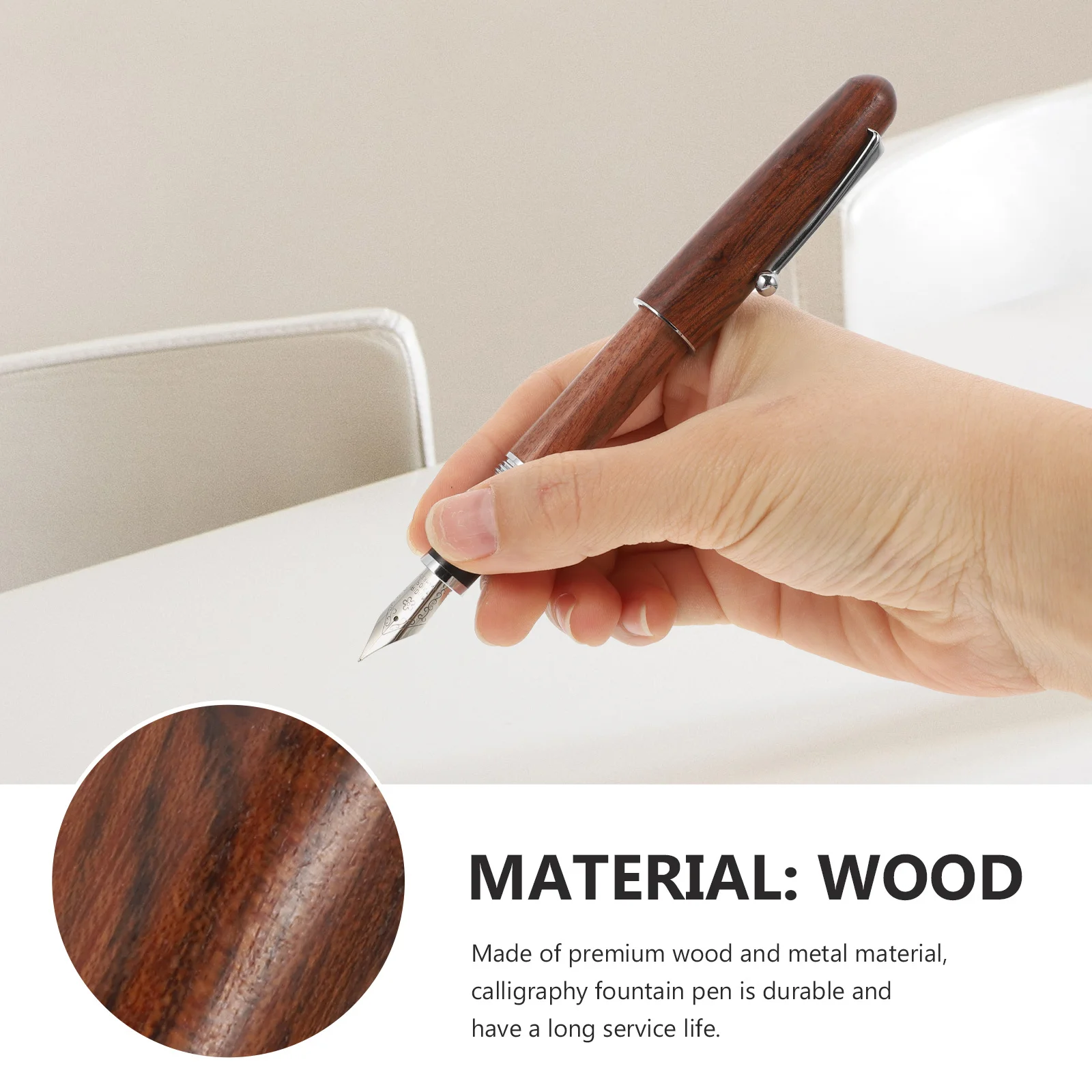 

Calligraphy Fountain Pen Vintage Luxury Wooden Tip Mini Pen for Journaling Writing Lovely Gift Stationery Cute Sign Pen