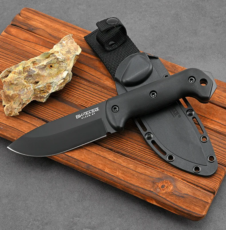 Outdoor knife straight knife self-defense portable mini knife wild portable meat knife camping survival sharp hunting knife frui