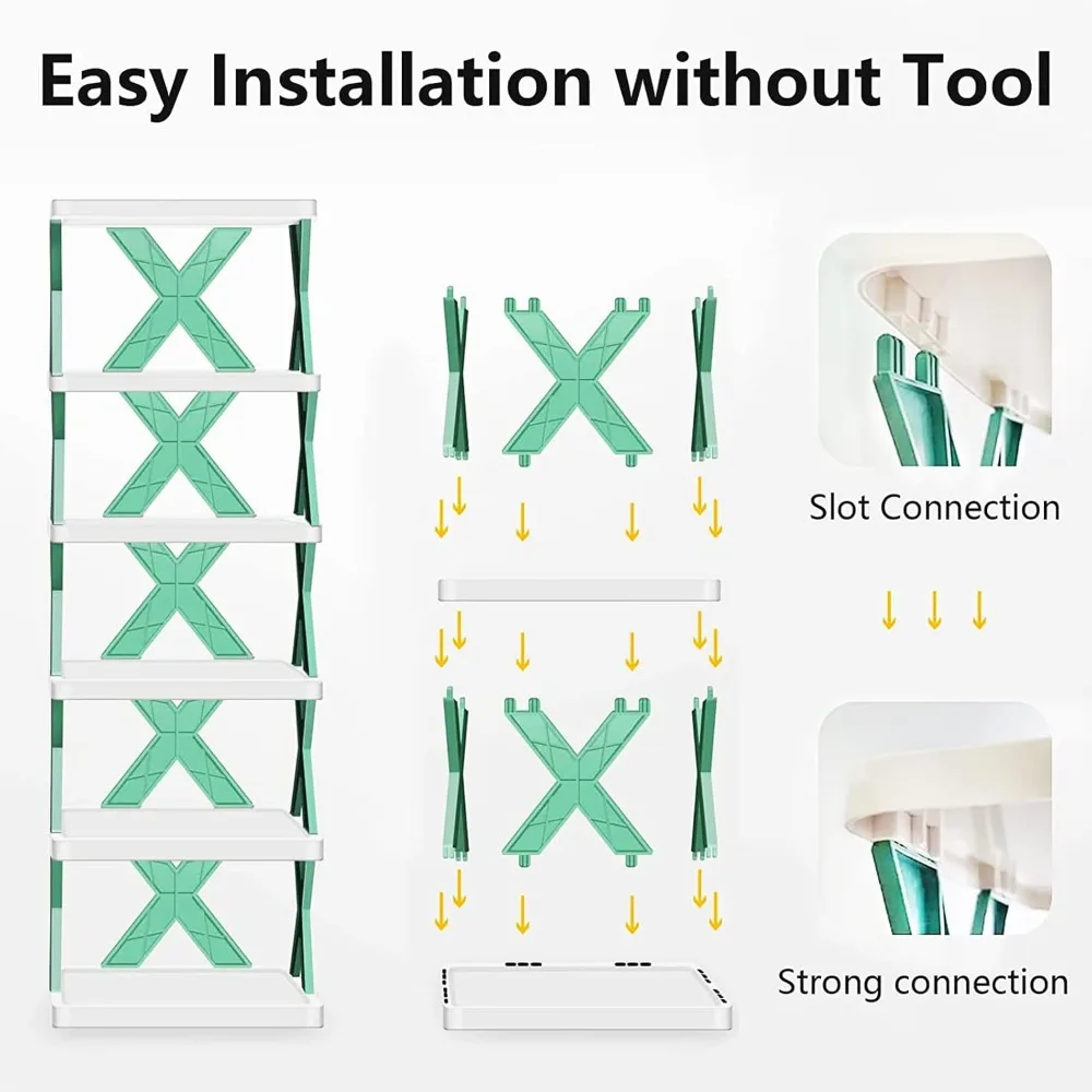 Shoe Rack for Kids Door Small Spaces, Closet, and Entryway,Stackable Shoe Organizer,Slim, Stable, and Space-Saving Shoe Storage