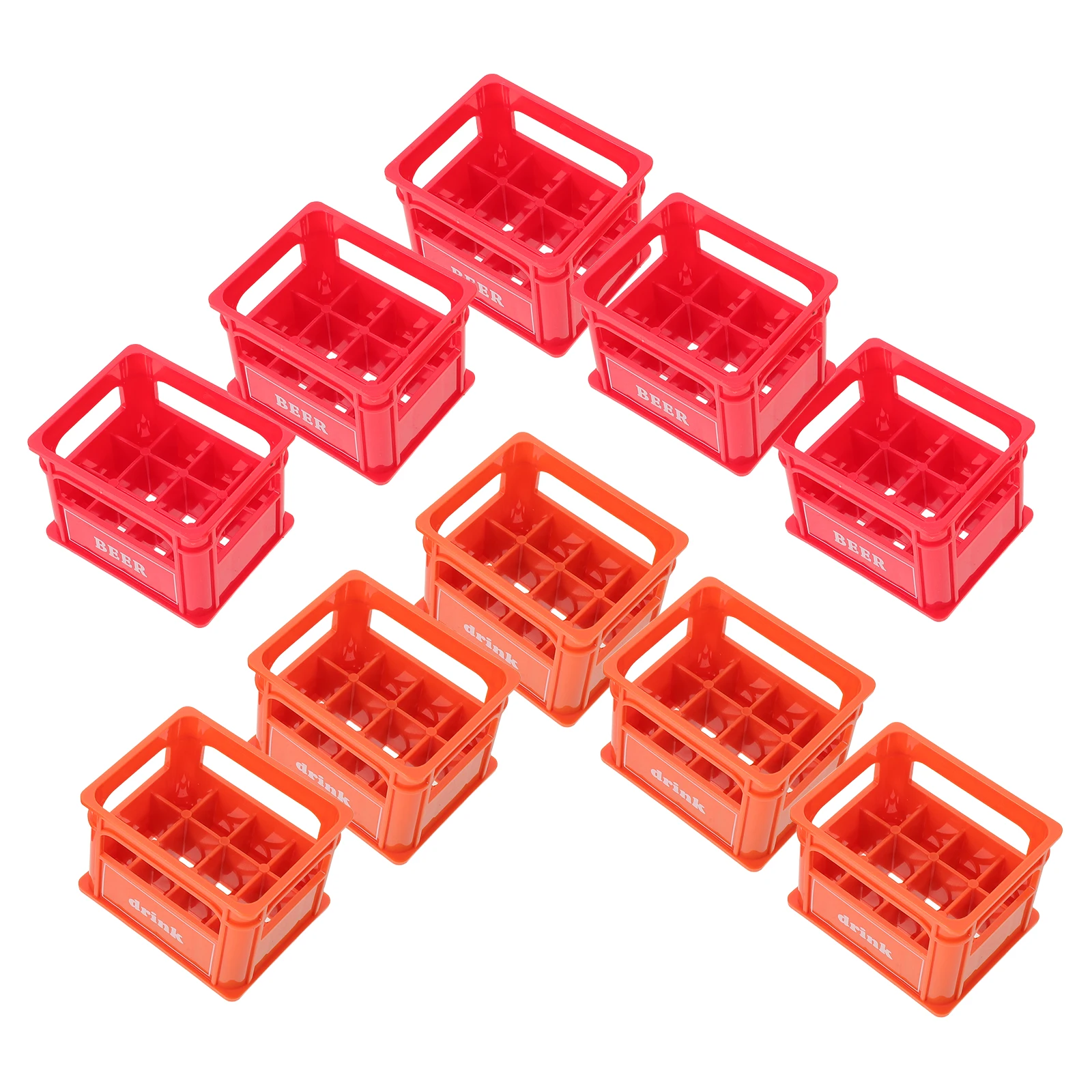 10 szt. Miniaturowe skrzynki na piwo: Realistyczne akcesoria do kuchni w domku dla lalek, zestaw do zabawy, dekoracja mikrokrajobrazu, akcesoria do bajkowego ogrodu.