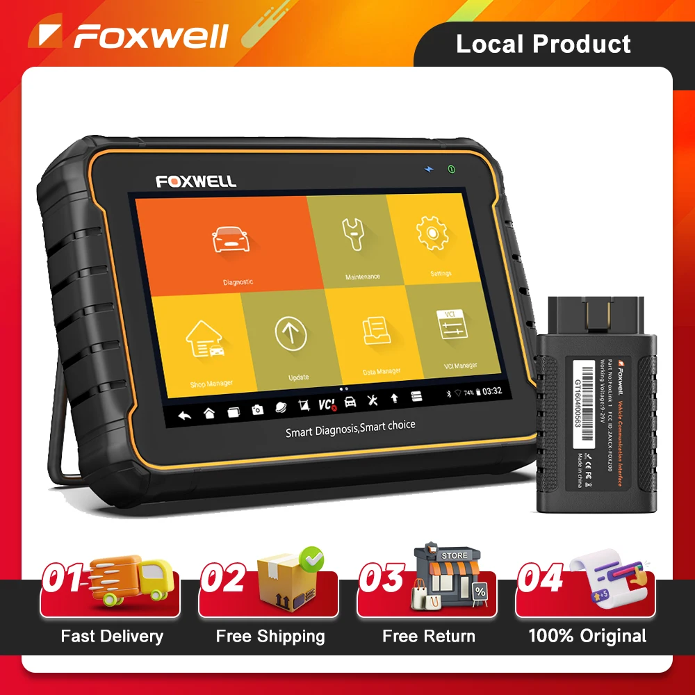 

FOXWELL GT60 OBD2 Car Diagnostic Tool Active Test A/F Oil SRS DPF EPB 24 Reset Service OBDII Car Full System Diagnostic Tools