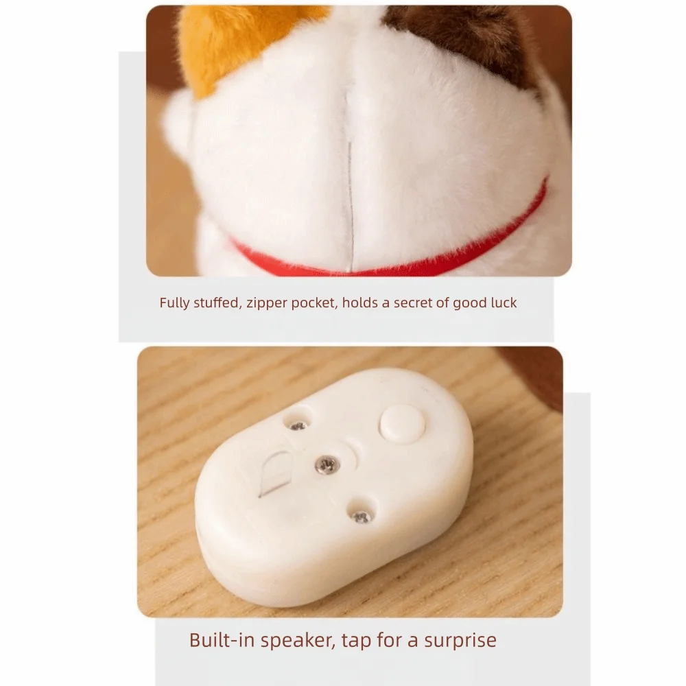 Chubby Mascot Lucky Kitten Soothing Cute Cartoon Cat Waving Hand Talking Funny Desktop Pets Children's Gift