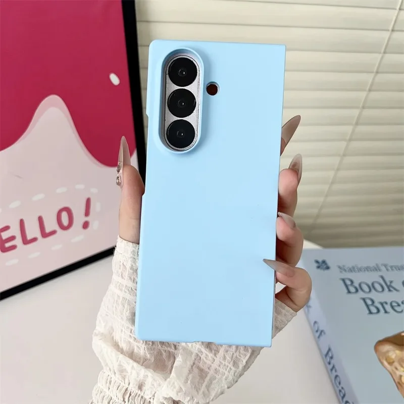 حافظة هاتف عصرية رفيعة للغاية بلون الحلوى لهاتف سامسونج جالاكسي Z Fold 7 6 5 4 3 5G غطاء خلفي متين مقاوم للصدمات