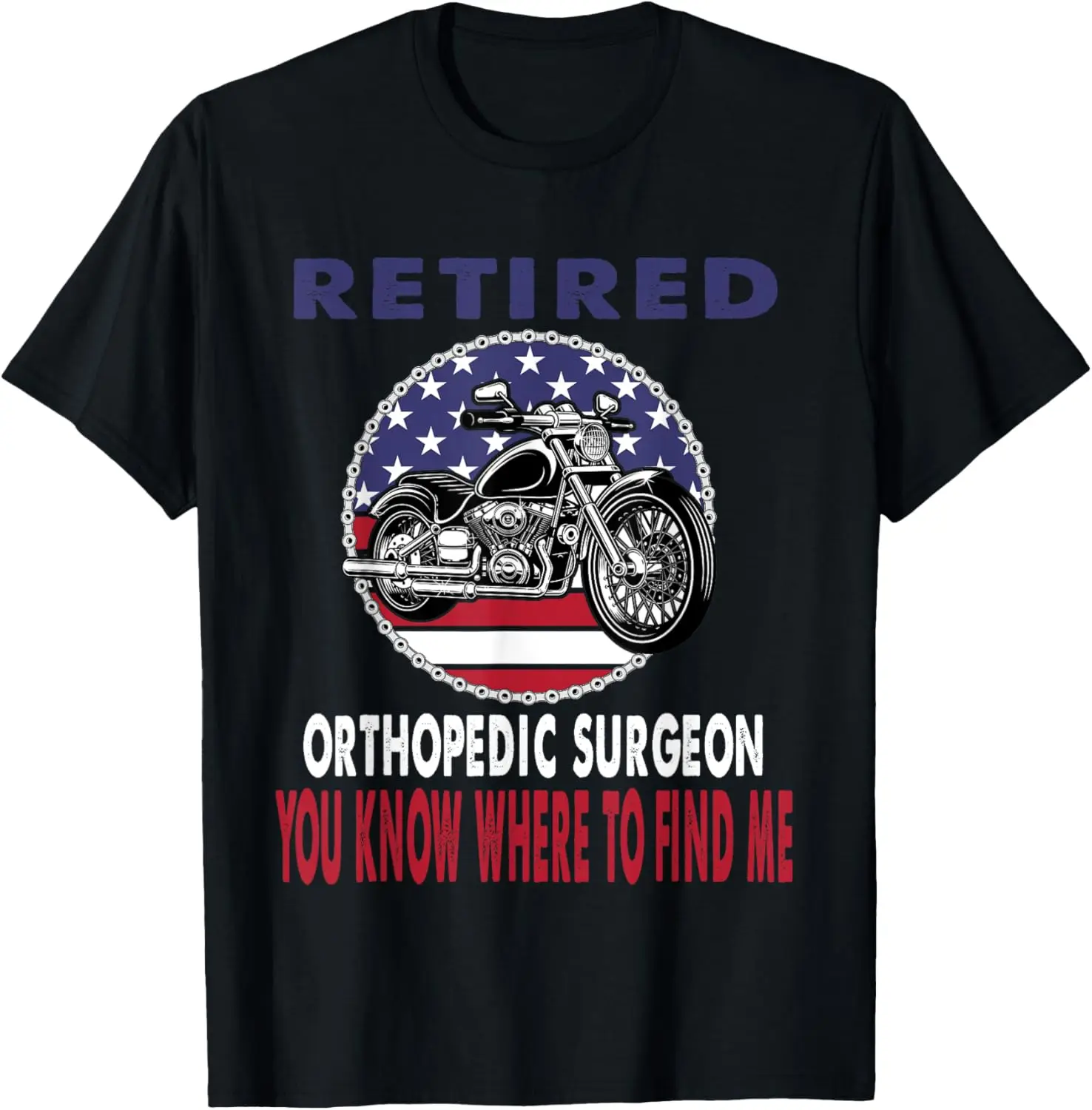 

Мотоциклетная байкерская футболка «Ортопедический хирург «Найди меня»