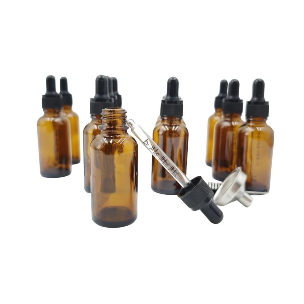 

Set Of12 Eye Dropper Bottles30ml Thick Dark Amber Glass Tincture Bottles Leakproof Essential Oils Bottle for Storage and Travel