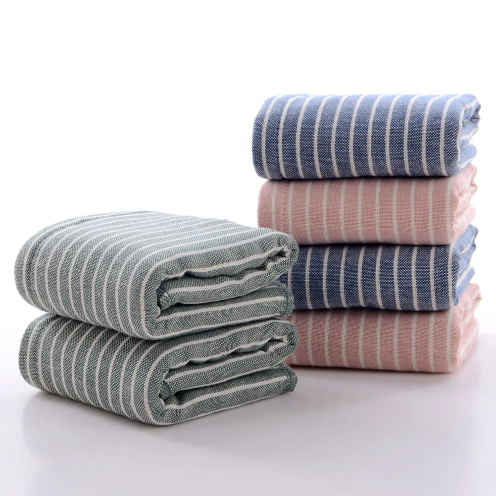 

3 pcs Thickened Striped Towel Premium Cotton Absorbent Fade Resistant For Face Hand Bath Washcloth Home Kitchen Use
