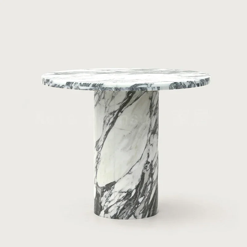

Large white marble dining table Small apartment designer villa round Nordic luxury stone dining table