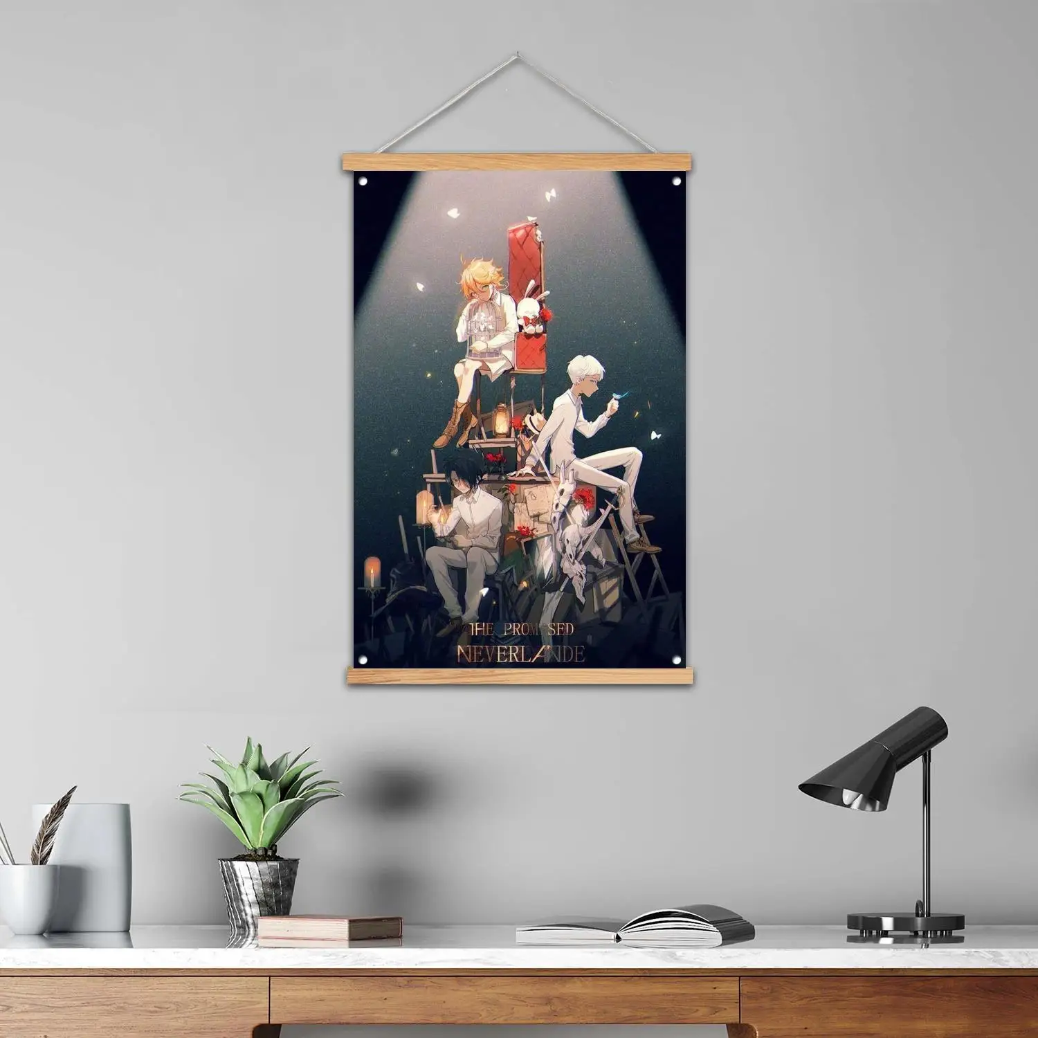 The Promised Neverland Framed Wall Painting Canvas Art Poster and Wall Art,  Modern Family Bedroom Decor,Decorative painting