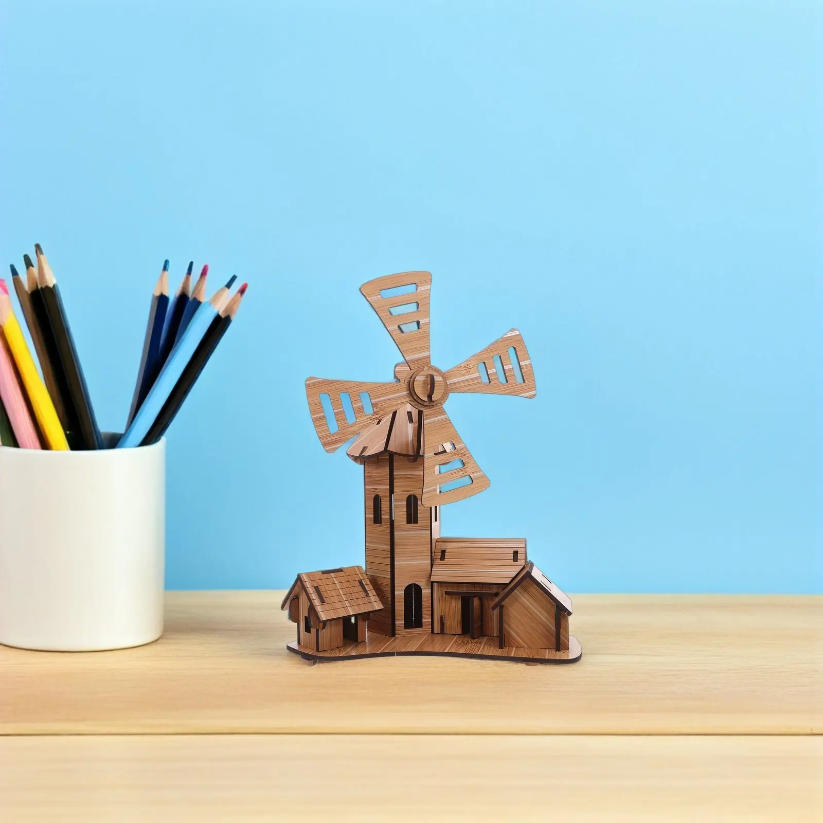 

1Set 3D Windmill Building Kit DIY Puzzle Craft for Kids Science Experiment Interactive Family Activity
