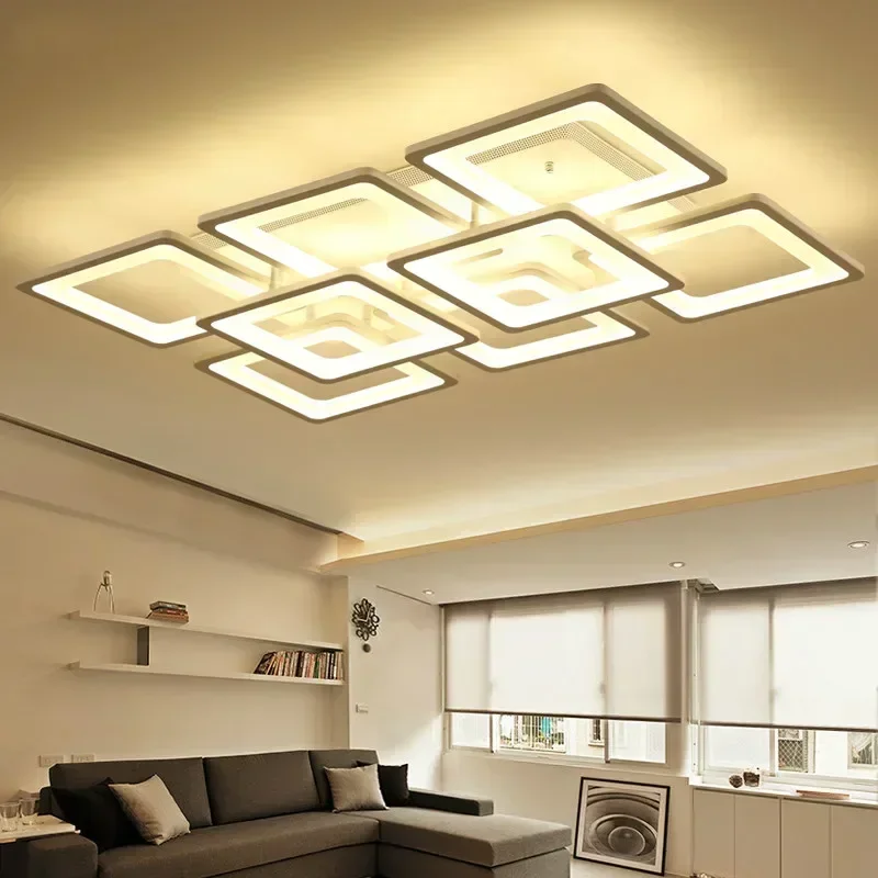 

Surface mount ceiling lights for living room bed study plafonnier lamp Acrylic Rectangle shape lamparas de techo