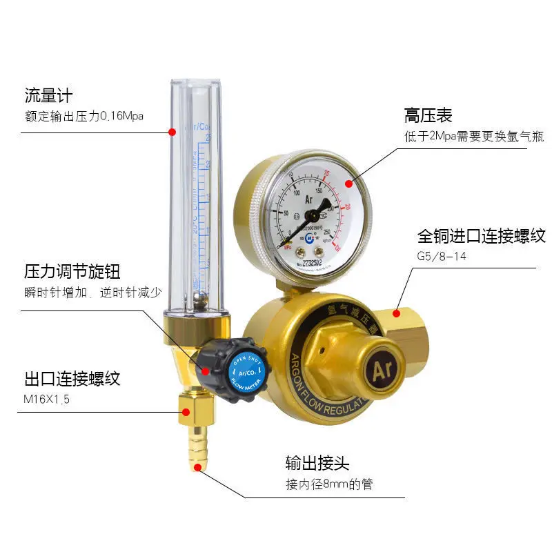Energy saving carbon dioxide decompression meter valve CO2 heater 220V two welding machine accessories argon meter barometer 36V