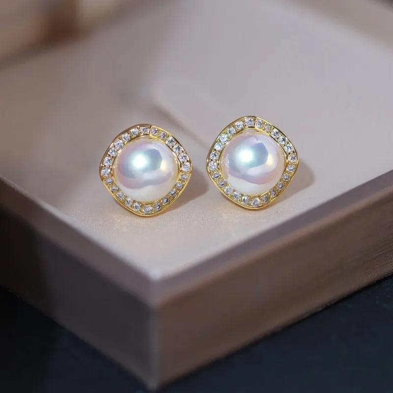 

plata 925 Vintage Court Chic Pearl Earring French 2025 New Style earrings woman