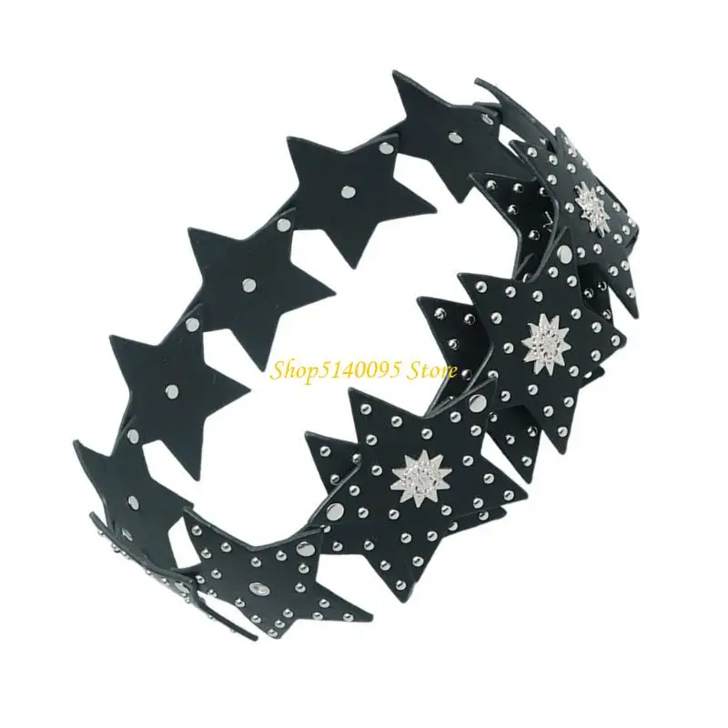 Dxae star grommet chain studs studded chain cowgirl belt สำหรับผู้หญิง proms pryt Club Party สำหรับกางเกงยีนส์ grommet