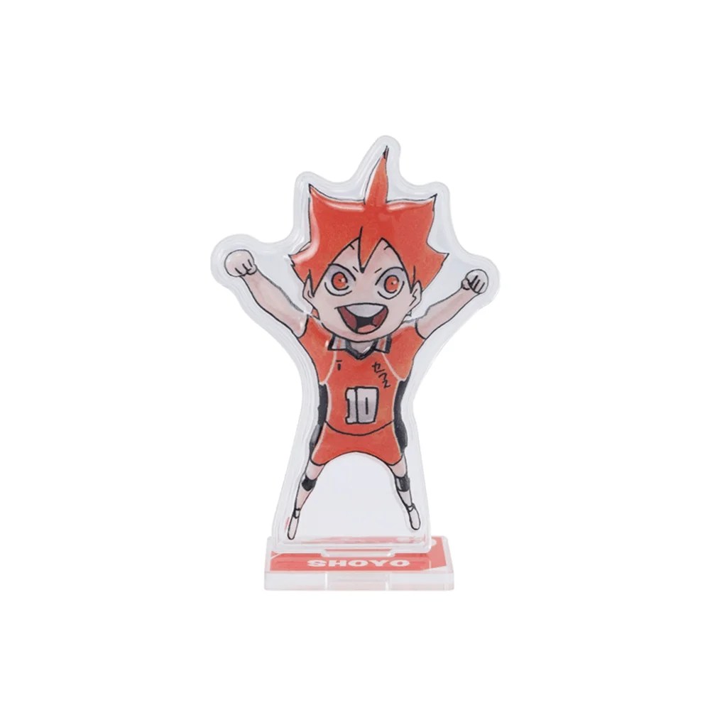 Haikyuu Hinata Shoyo 10cm Acrylic Stand Keychain Figure Mini Desk Display Ornament Anime Fan Merch Decor Toy Gift