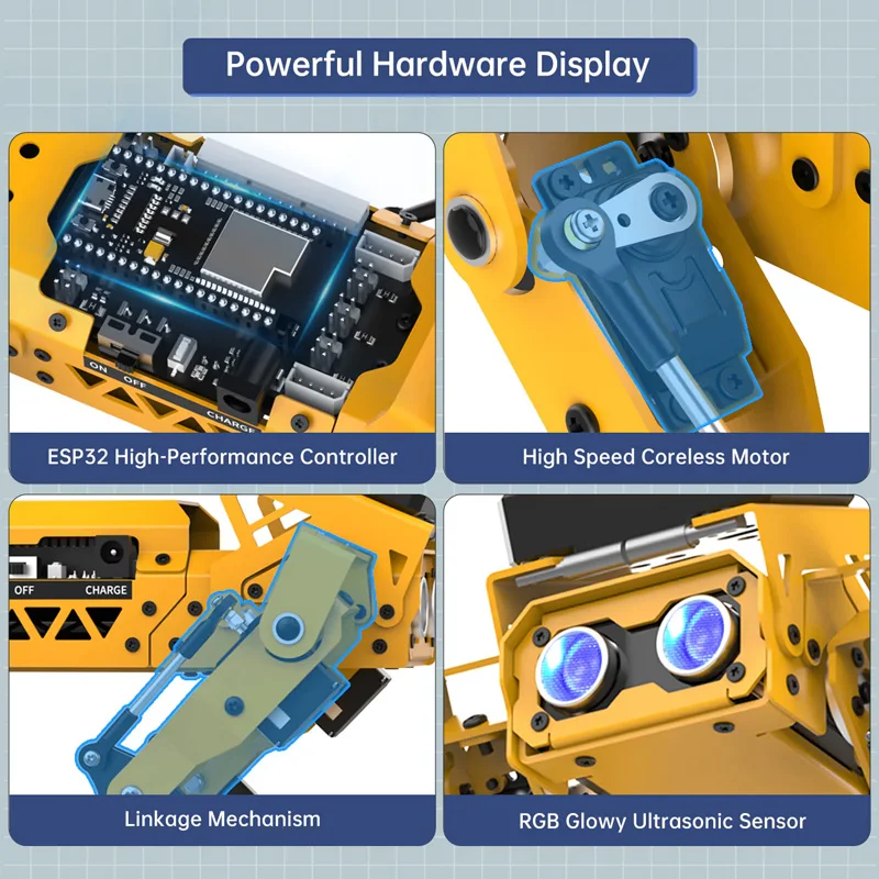 Imagem -03 - Mechdog-hirwonder Open Source ai Robot Dog Controlador Esp32 Servos Coreless de Alta Velocidade Suporte Scratch Arduino Python