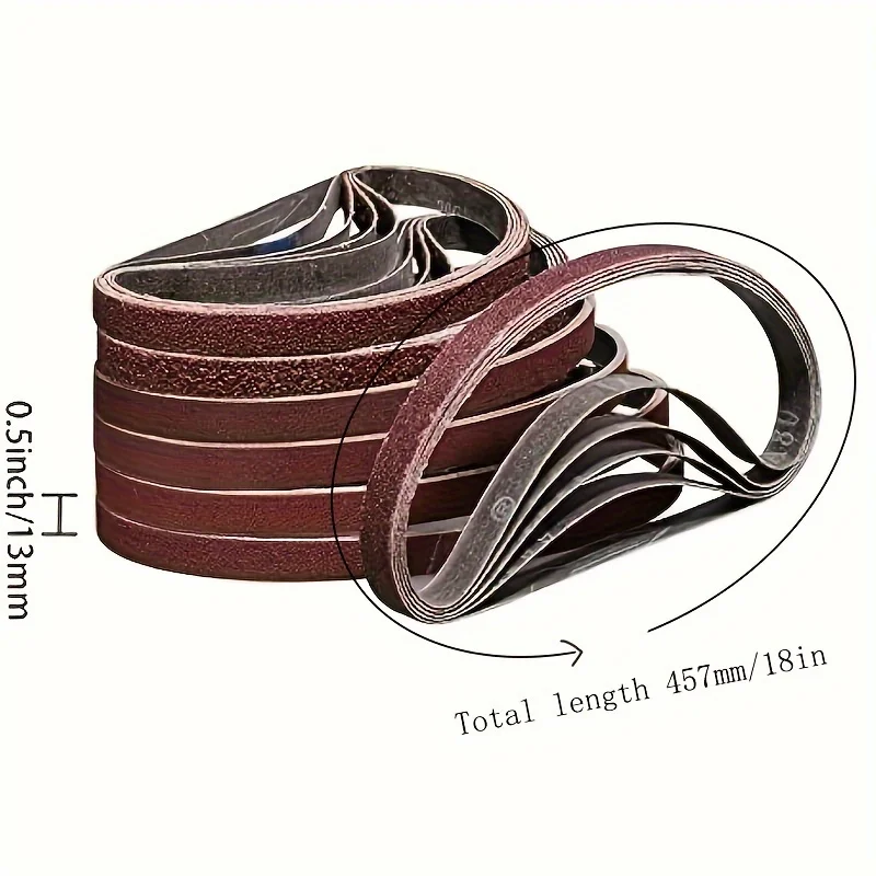 457x13mm 36pcs Aluminum Oxide Sanding Belts (1/2