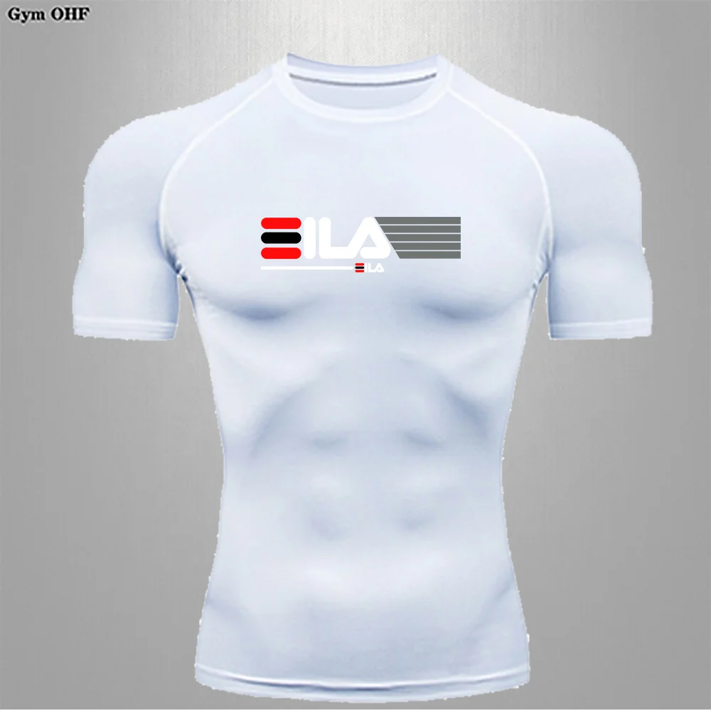 Printed Men's T shirt Gym Workout Running Breathable Quick Drying Tight Fitting Shirt Sports Quick Drying T shirt Top Underwear