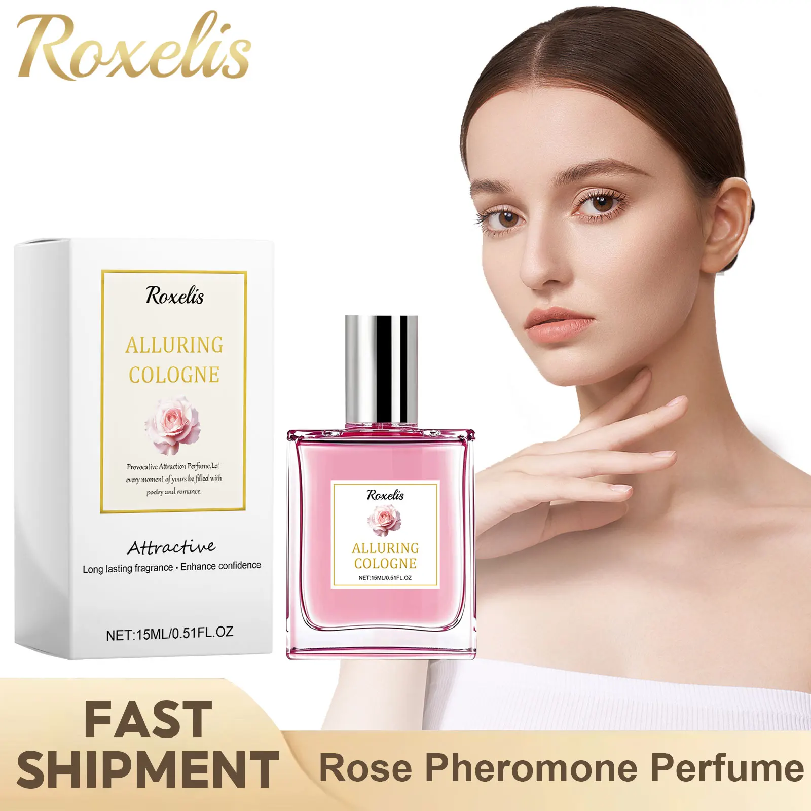 Pheromone Perfume Lasting Rose Fragrance Attraction Confidence Sexually Stimulating Light Floral Scent Elegance Women Perfume