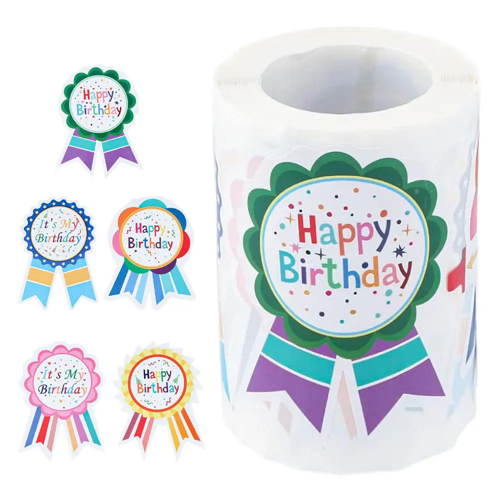 

200Pcs Happy Birthday Stickers Set Birthday Badge Decals for Kids Party Prizes Present Tags Sticker Labels Bulletin Boards