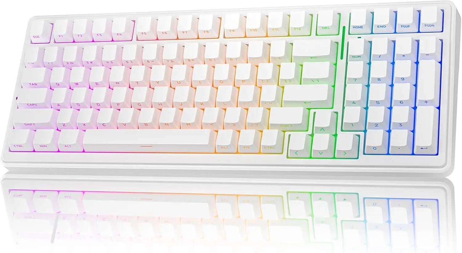 

Triple-Mode Wireless Mechanical Keyboard with Gasket Mount, Linear Switches, PBT Keycaps, RGB Backlit for Gaming on Win/Mac
