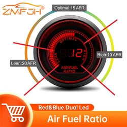 52mm Air Fuel Ratio Gauge Red&Blue Led Display Car Gauge AFR Narrowband O2 Oxygen Sensor Air Fuel Ratio Meter For 12V Racing
