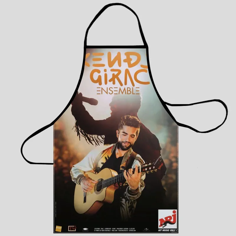 Фартук из ткани «Оксфорд» с узором Kendji Girac для мужчин и женщин, нагрудники для дома, приготовления пищи, выпечки, уборки, кухонные принадлежности