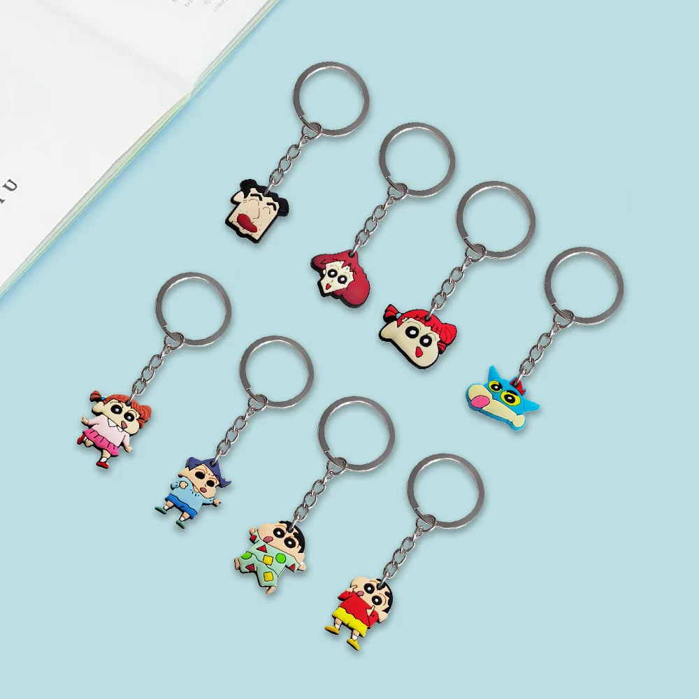 Crayon Shin-chan Cartoon Anime PVC Doll Cars Keychain Pendant for Men and Women Universal Decorative Products Accessory Gift