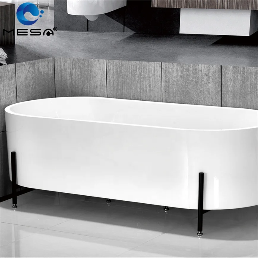 Europe America Popular Freestanding Bathtubs In Floor Sizes In Feet With Black Bracket