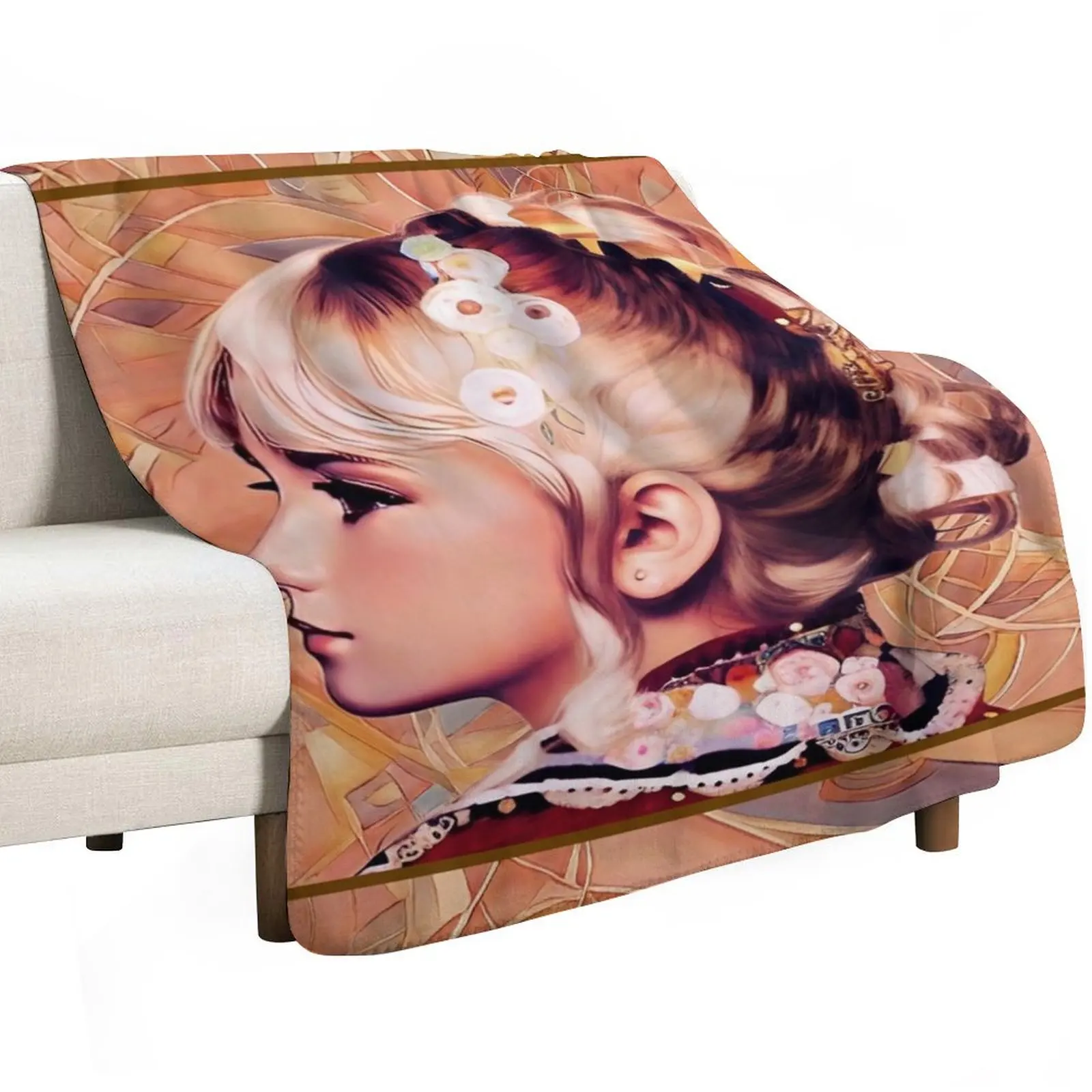 Profile of a Young Girl Throw Blanket Moving For Baby Decorative Sofas blankets and throws christmas gifts Thin Blankets