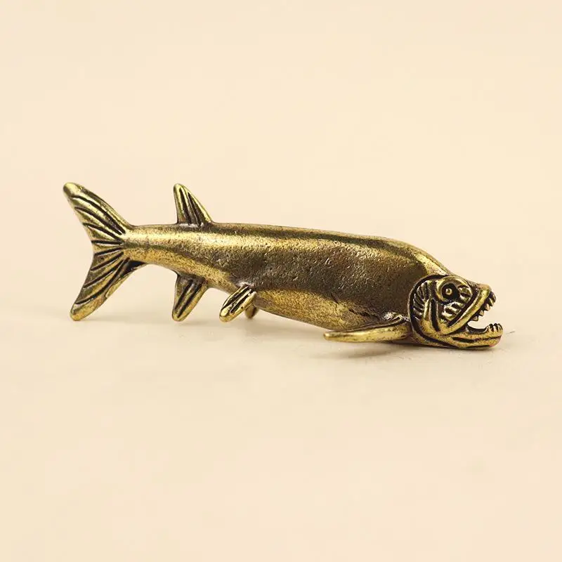 Messing-Fisch-Tierfiguren, Miniaturen, Tischdekoration, Heimdekoration, Handwerkszubehör, Vintage-Statue, Sammlerstück, Geschenk – Detail 6
