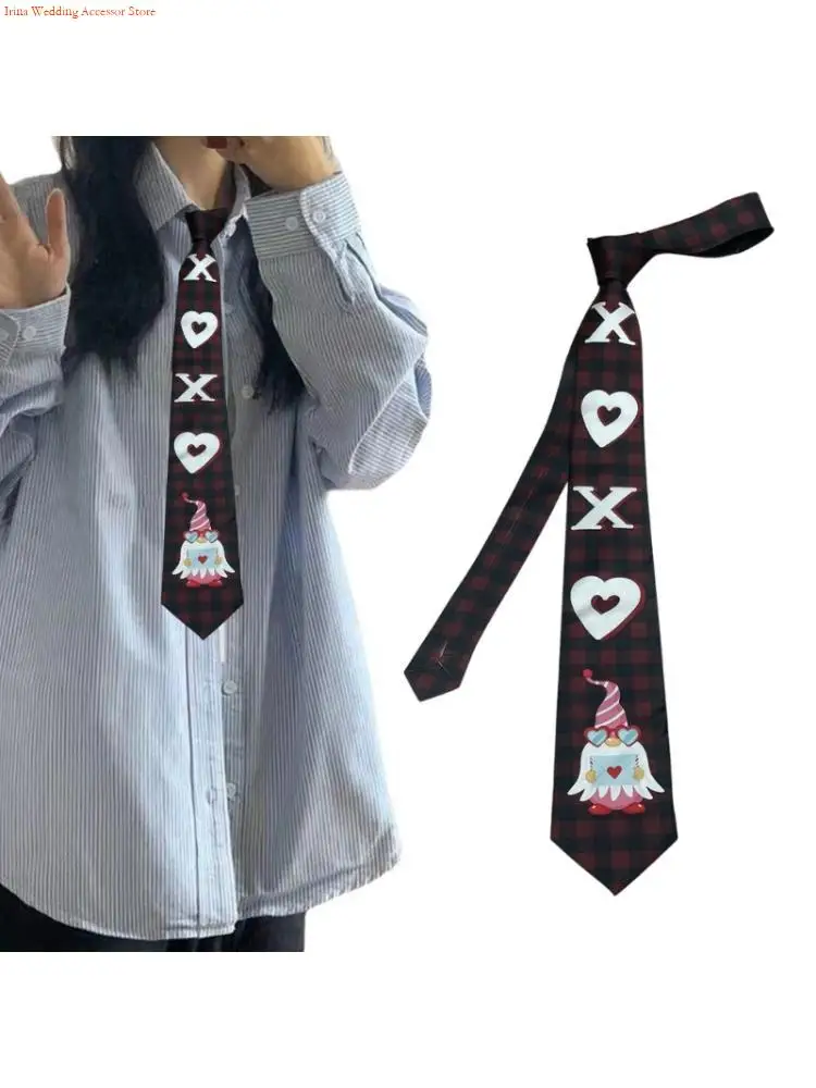G92D Romance Valentine Day Gift For Him Adjustable Necktie Love Heart Pattern Tie