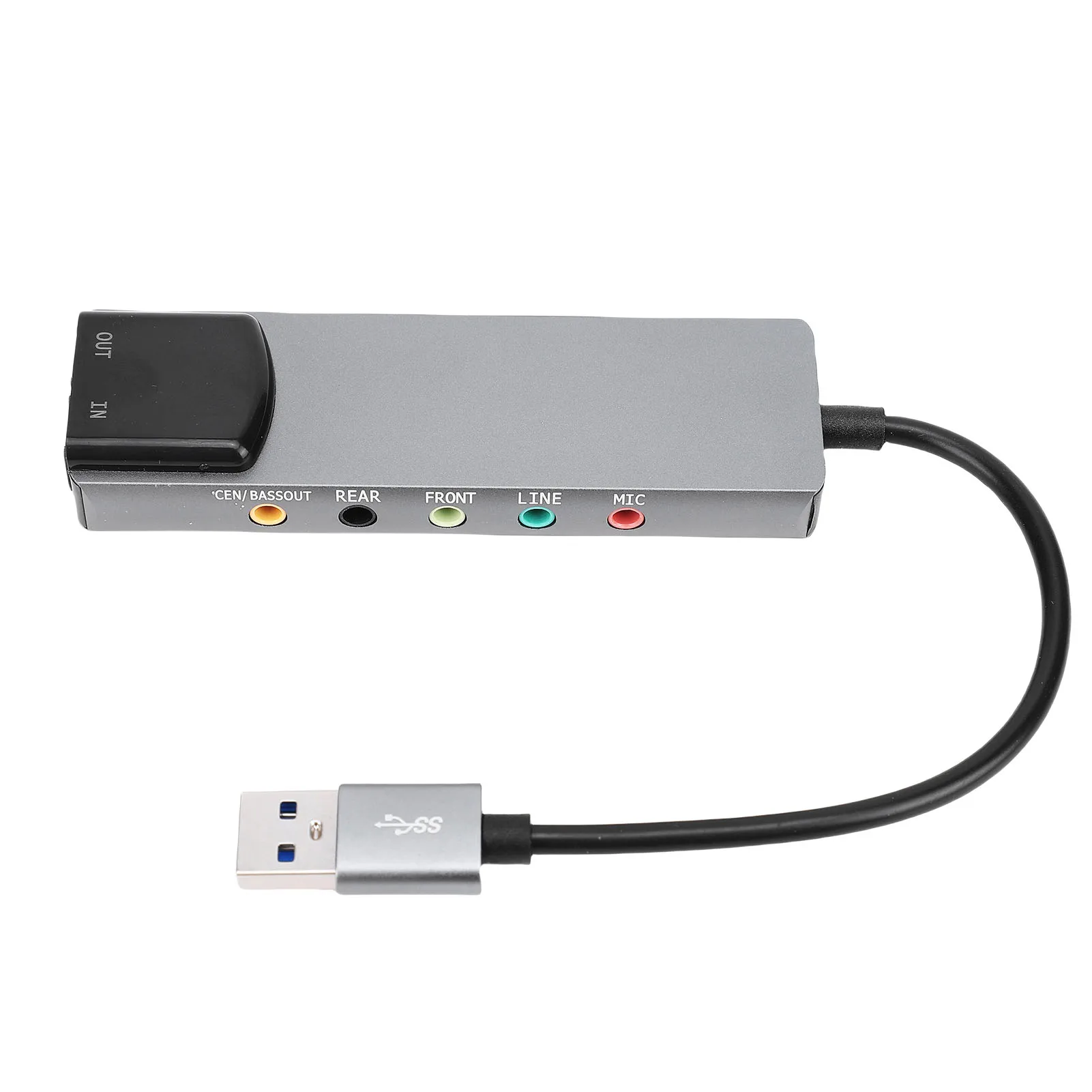 Professional 7.1 USB Surround Sound Card with SPDIF Digital Sound High Resolution Music External Sound Card for Laptop PC Silver