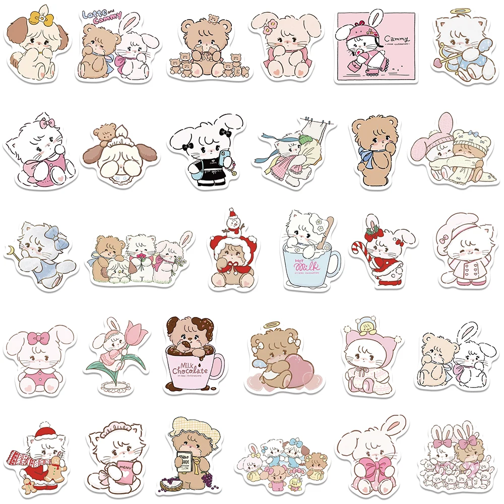 60pcs Cute Cartoon Anime Mikko Stickers For Laptop Water Bottle Luggage Notebook Phone Waterproof Graffiti Vinyl Decals