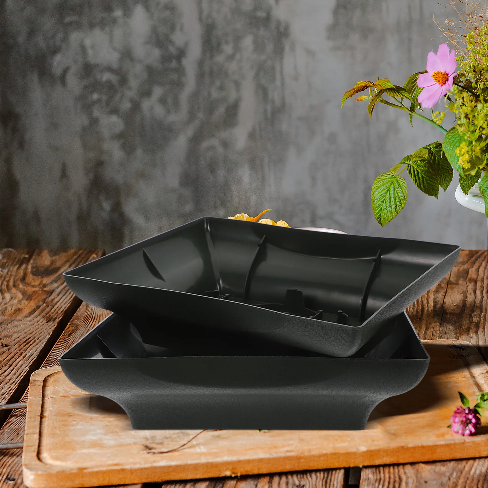 2 قطعة أصحاب الطين زهرة البلاستيك صواني الأزهار لقطع مركزية الجدول سهلة تثبيت ترتيب الأزهار قاعدة تشكيلة زهور السلطانية