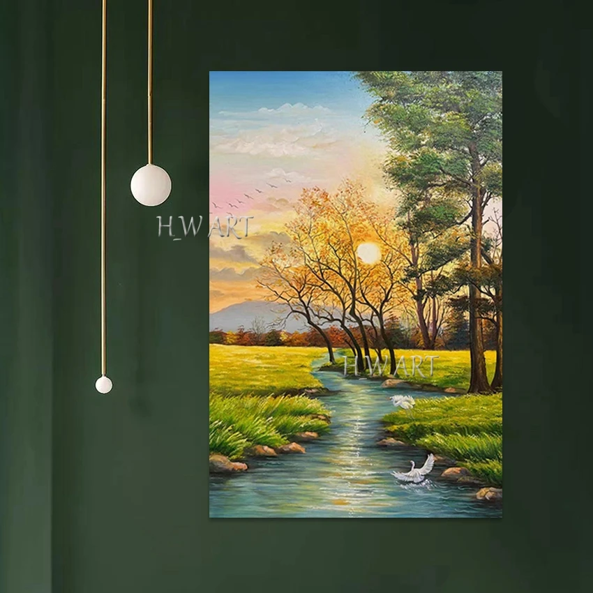 High Quality, Abstract Beautiful Art, Natural Landscape Textured Wall Canvas Roll, Frameless, 3D Picture, Plant Oil Paintings