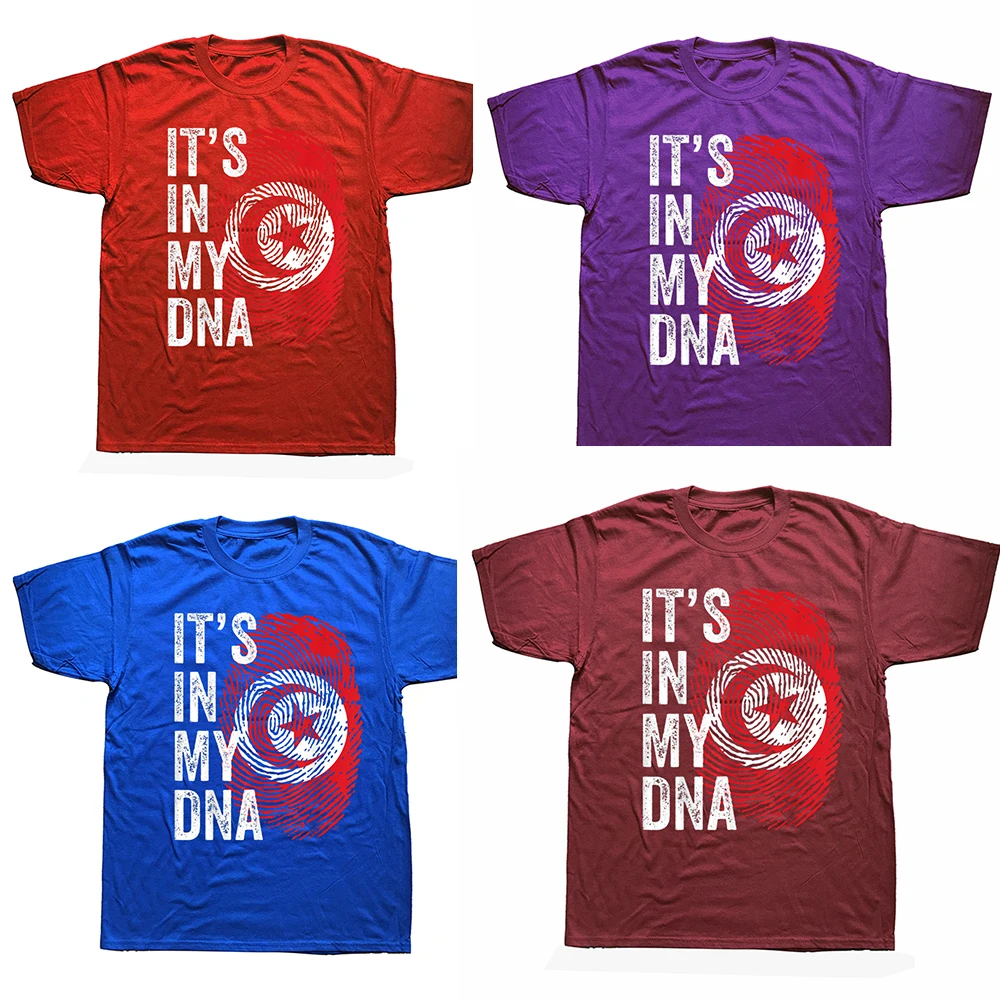 Funny It's in My DNA Tunisian Flag Tunisia T Shirts Graphic Cotton Streetwear Short Sleeve Birthday Gifts Summer Style T-shirt