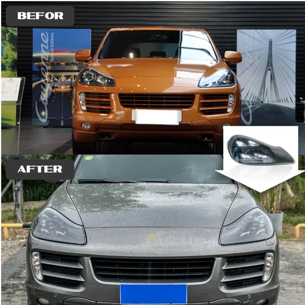 Car Headlight For Porsche Cayenne 957 2007-2010 Upgraded Styling New LED Headlight Dynamic Turn Signal Lamp Car Accessories view 4