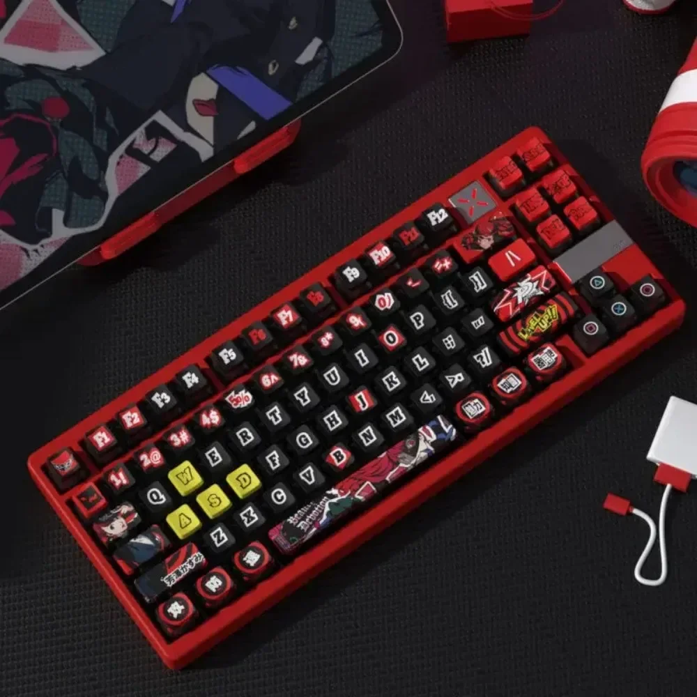 Persona 5/3 conjunto de teclas temáticas pbt sublimação de cinco lados altura oem kasumi yoshizawa amamiya ren yuuki makoto acessórios de jogo