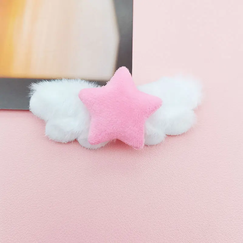 20 Stück Herz-, Stern- und Engelsflügel-Applikationen, gepolstert, zum Selbermachen, für Haarspangen und Hüte, süße Flügel-Accessoires, Aufnäher – Detail 4