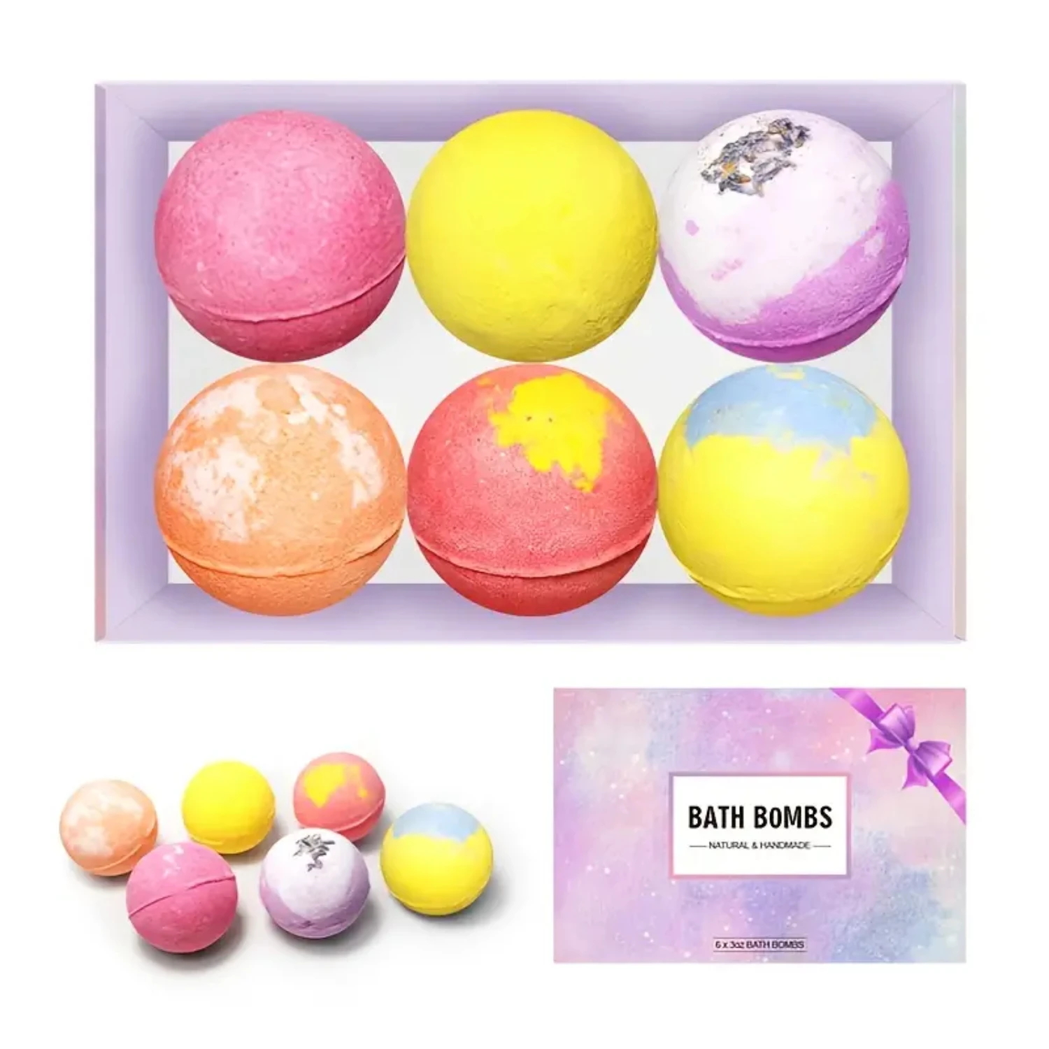 Experience Ultimate Luxury with this Luxurious Handmade Dry Flower Bath Salt Ball Set Box. Indulge in the Aromatic and Relaxing