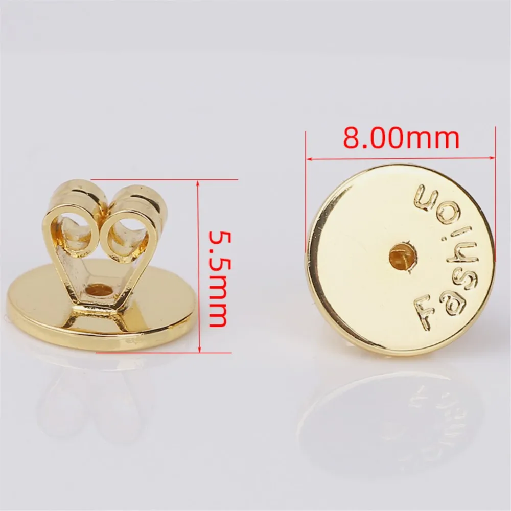 10 قطعة 6/8mm18K مطلية بالذهب القرط الخلفي الأذن التوصيل حظر قبعات عودة السدادات DIY بها بنفسك القرط استبدال صنع المجوهرات أجزاء #6