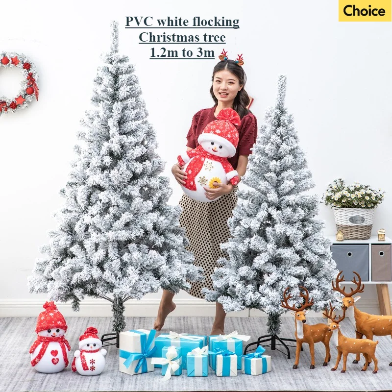 Artificial Christmas tree Encryption PVC white Snowflake Plush Christmas tree 0.9m to 3m Christmas Atmosphere Party Decoration