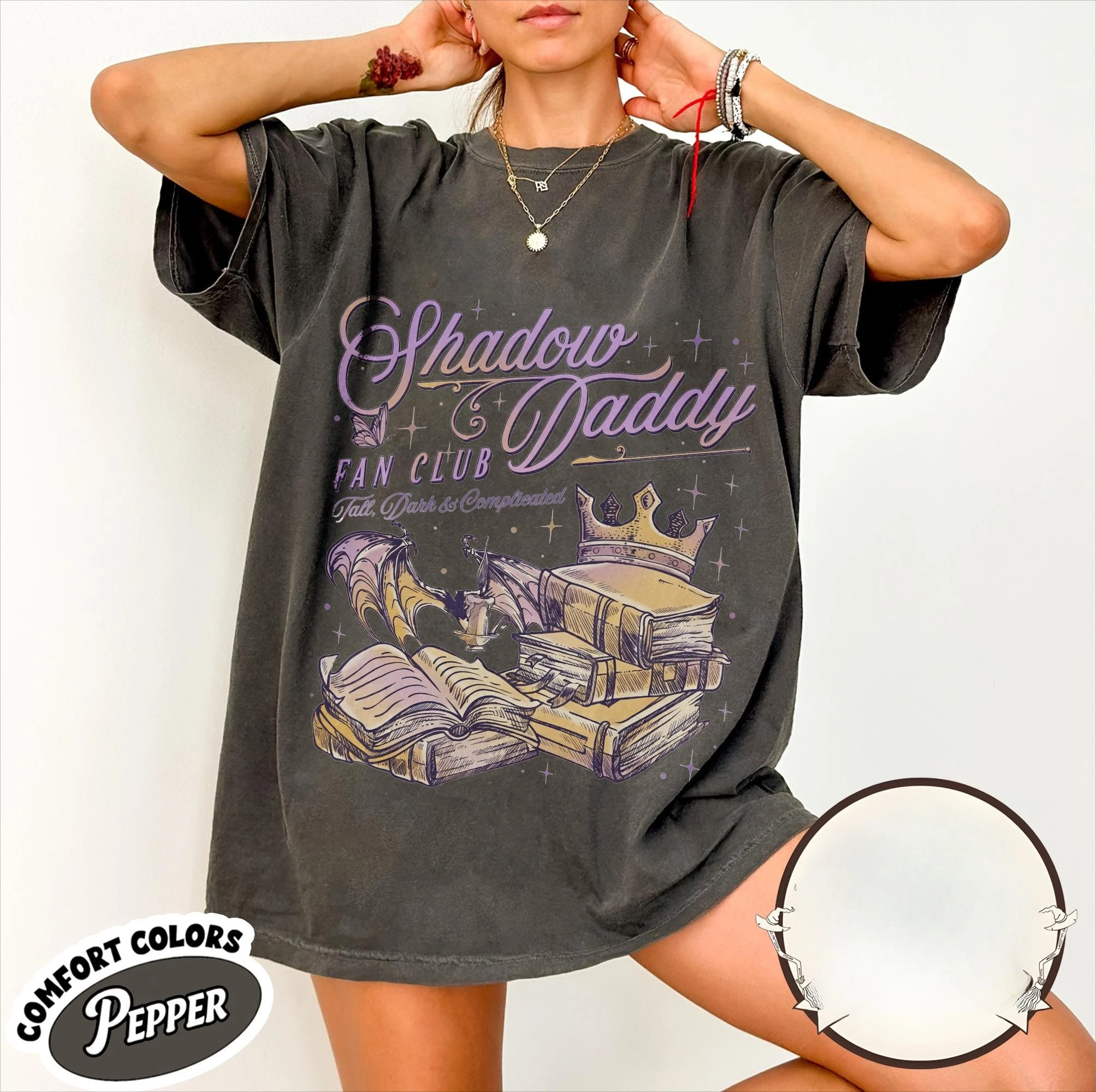 Summer Women's Shadow Daddy Romantasy Print T-shirt Streetwear Oversized Loose Casual Short Sleeve Suitable for All Seasons