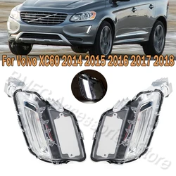 LED Front Bumper Fog Light DRL Daytime Running Light Fog Lamp For Volvo XC60 2014 2015 2016 2017 2018 For Car 31364330 31364331