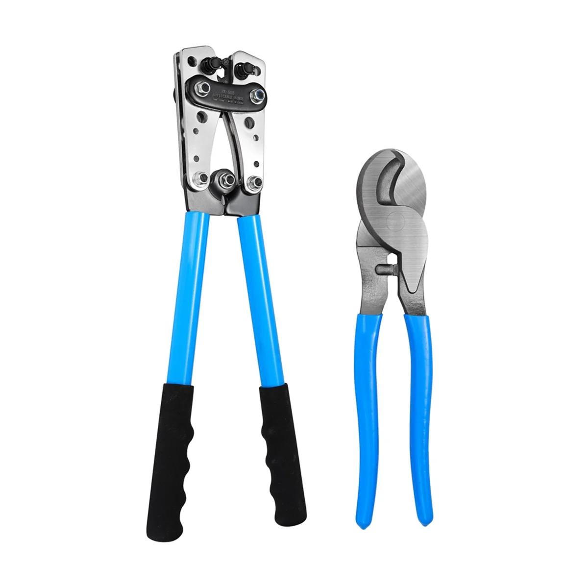 Battery Cable Crimping Tool for AWG 10-1 Copper Ring Lug with Cable Cutter, Heavy Duty Crimper for Wire Lugs HX-50B