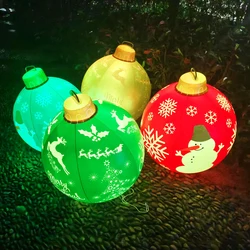 Outdoor Christmas Inflatable Ball with Rechargeable LED Light Large Garden Decoration 60cm Outside Figures Xmas Balls Kids Toys