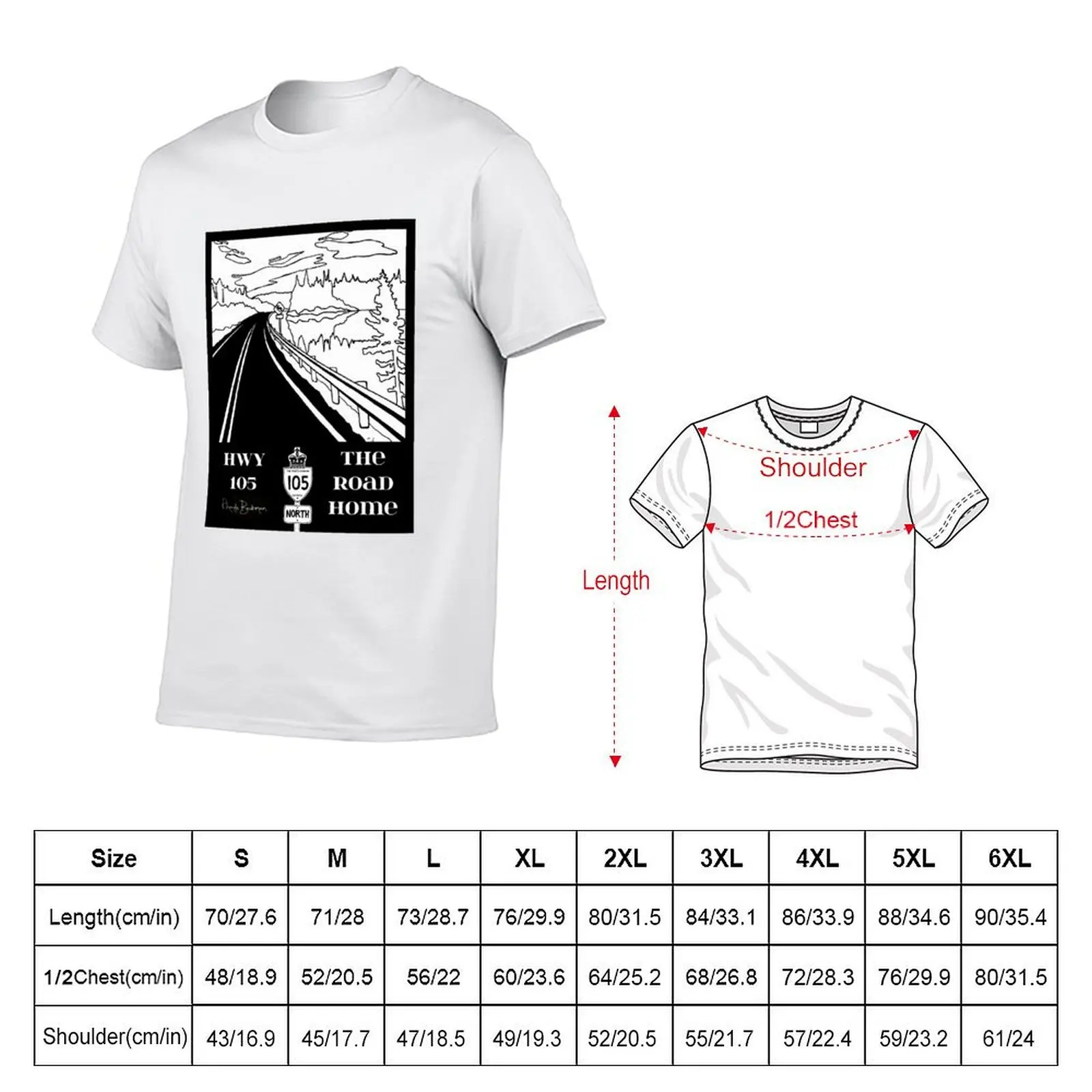 Highway 105 #1 vertical format T-Shirt t shirts for man slim fit funny t shirts dark humor T-Shirt