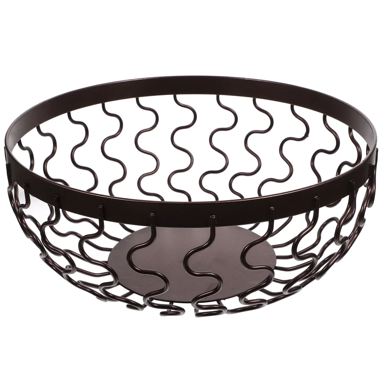 

Steel Wire Fruit For Kitchen Home Storage Snacks Vegetables Bread Metal Bowl Countertop Desktop Use Hollow Design Lightweight