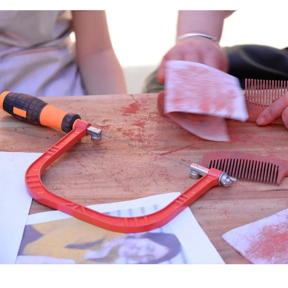 Imagem -03 - tipo Woodworking Saw Coping Saw para Wood Bow Ferramentas Faça Você Mesmo Artesanato de Carpintaria Wire Frame Saw Blade Ferramenta de Corte Manual Ajustável u