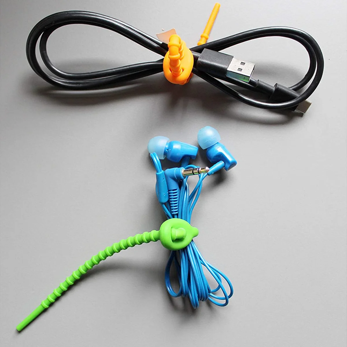 

50Pcs Silicone Cable Ties Reusable Flexible Colorful Multifunctional Soft Rubber Zip Ties for Food Bag Sealing Household